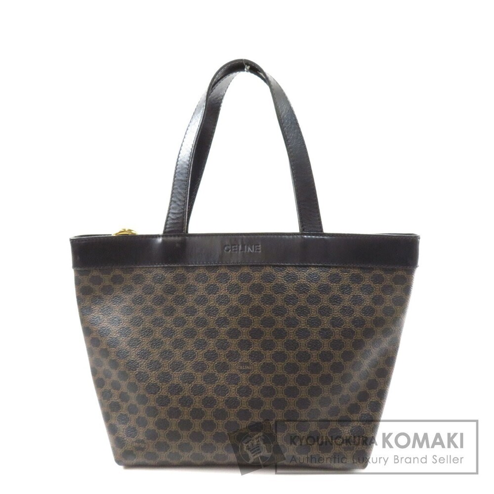 Celine Macadam Leather Brown Shoulder Tote Bag